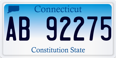 CT license plate AB92275