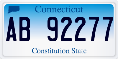 CT license plate AB92277