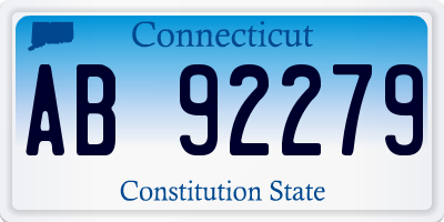 CT license plate AB92279