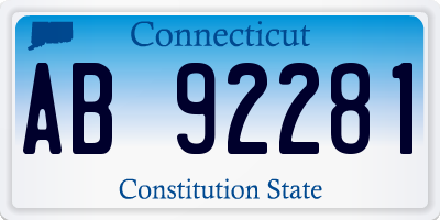 CT license plate AB92281