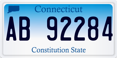 CT license plate AB92284