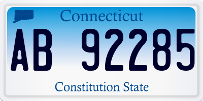 CT license plate AB92285