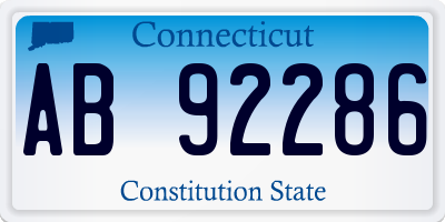 CT license plate AB92286