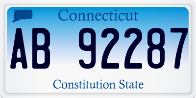 CT license plate AB92287