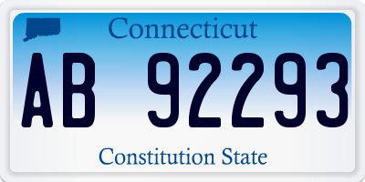 CT license plate AB92293