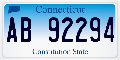 CT license plate AB92294