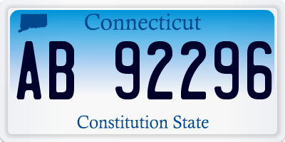 CT license plate AB92296