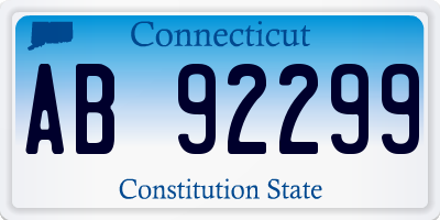 CT license plate AB92299