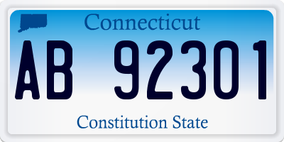 CT license plate AB92301