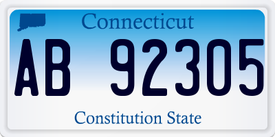 CT license plate AB92305