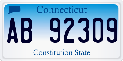 CT license plate AB92309