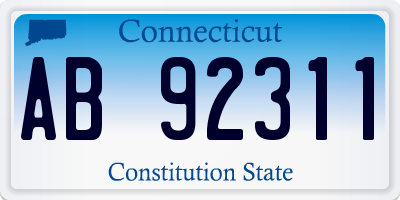 CT license plate AB92311