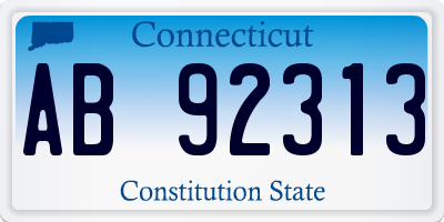 CT license plate AB92313