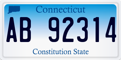 CT license plate AB92314