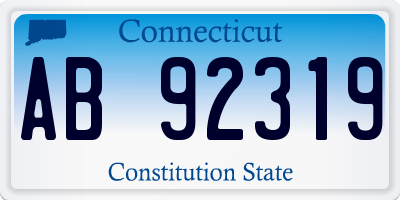 CT license plate AB92319