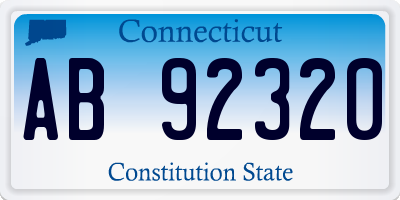 CT license plate AB92320