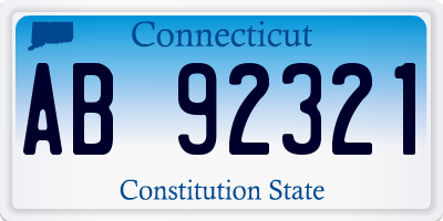 CT license plate AB92321