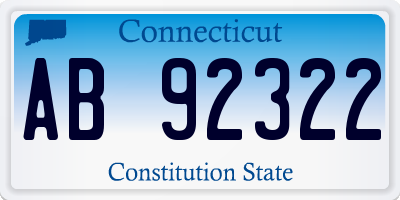 CT license plate AB92322