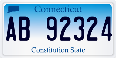 CT license plate AB92324