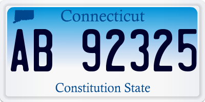 CT license plate AB92325