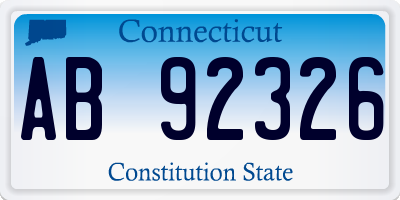 CT license plate AB92326