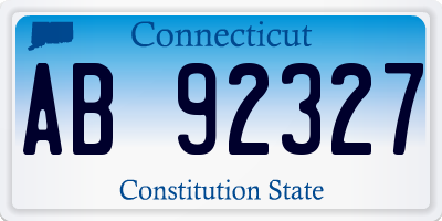 CT license plate AB92327