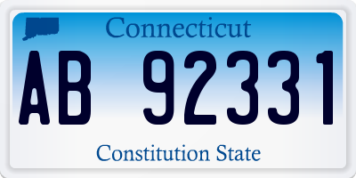 CT license plate AB92331