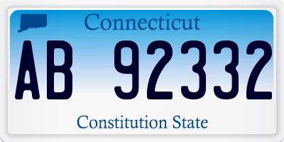 CT license plate AB92332