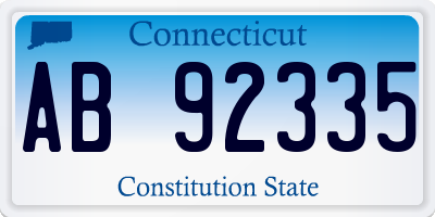 CT license plate AB92335