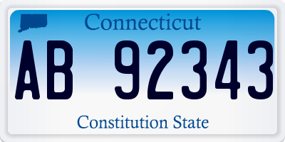 CT license plate AB92343