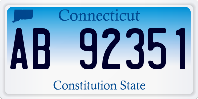 CT license plate AB92351