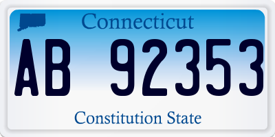 CT license plate AB92353
