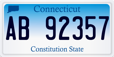CT license plate AB92357