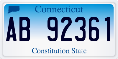 CT license plate AB92361