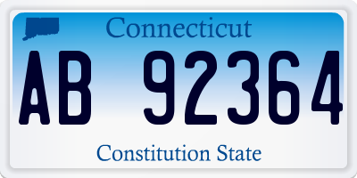 CT license plate AB92364