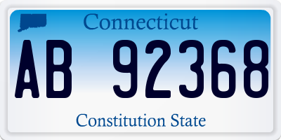 CT license plate AB92368