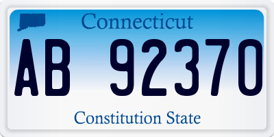 CT license plate AB92370