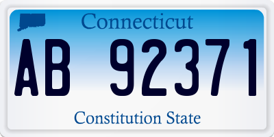 CT license plate AB92371