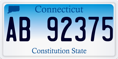 CT license plate AB92375