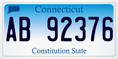 CT license plate AB92376