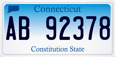 CT license plate AB92378