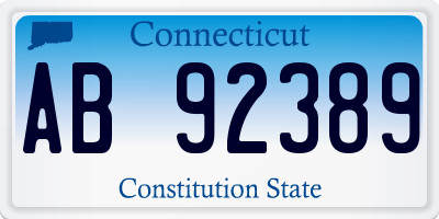 CT license plate AB92389
