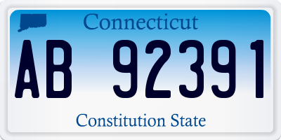 CT license plate AB92391