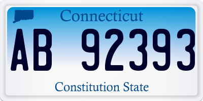 CT license plate AB92393