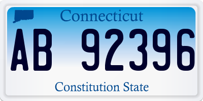 CT license plate AB92396