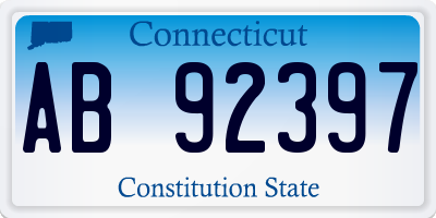 CT license plate AB92397