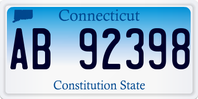 CT license plate AB92398