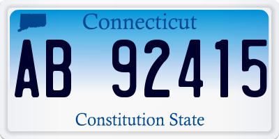 CT license plate AB92415