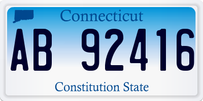 CT license plate AB92416