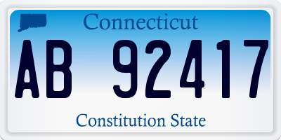 CT license plate AB92417